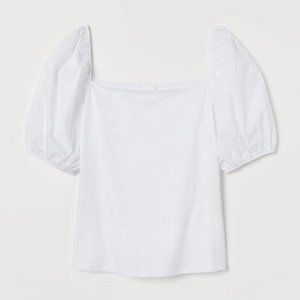 H&M Puff Sleeve White Top